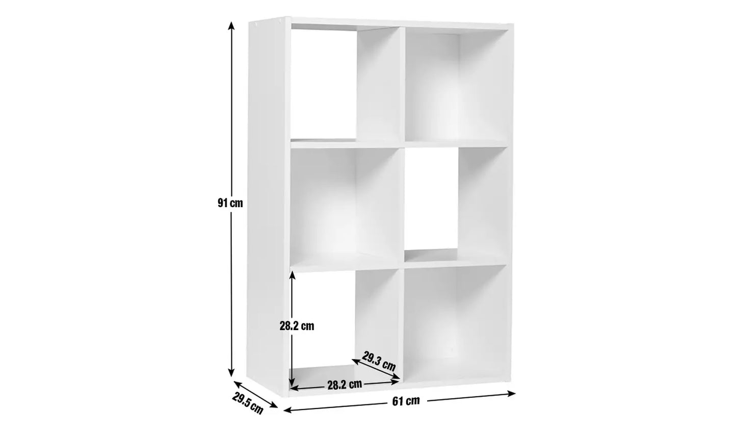 Assembled Squares 6 Cube Storage Unit - Grey
